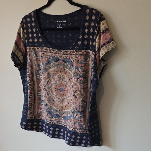 Women's Lucky Brand Short Sleeve Top – Size 2X - Picture 4 of 10